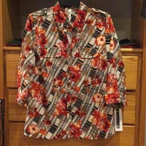 NY Collection 3/4 Sleeve Blouse Size S NWT